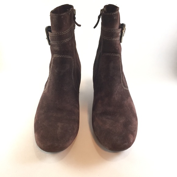 Circa Joan & David Brown Suede Wedge Bootie Sz 8.5 - Picture 4 of 8